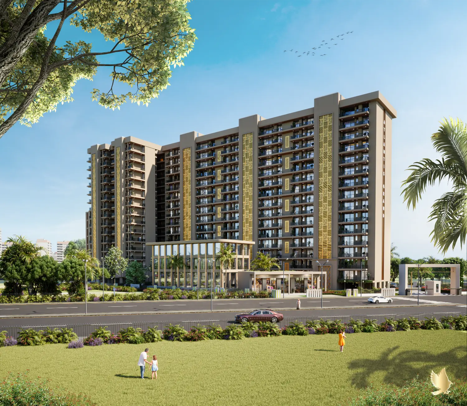 Atlantis Grand arrival court and residential towers
