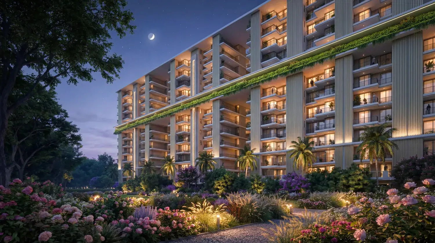 Atlantis Heights greenery and towers